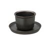Tea Cup and Saucer "Leaves to Tea" in Black  - Kinto image number 0