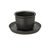 Tea Cup and Saucer "Leaves to Tea" in Black  - Kinto image