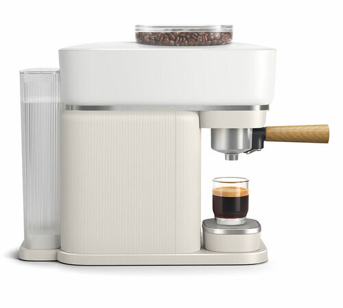 Machine expresso broyeur PHILIPS Baristina BAR302/20 Baristina premium blanche porte-filtre en bois image number 2