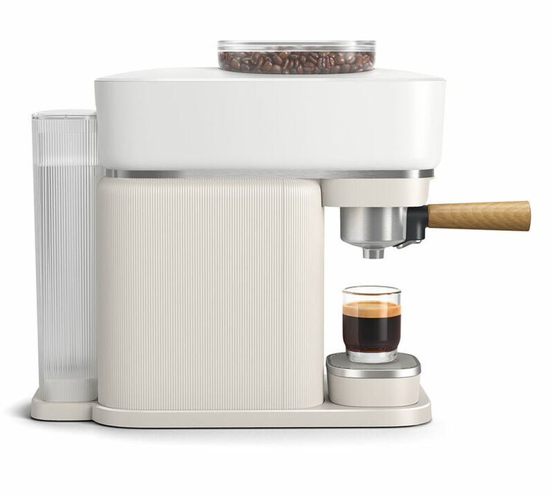 Machine expresso broyeur PHILIPS Baristina BAR302/20 Baristina premium blanche porte-filtre en bois image number 2
