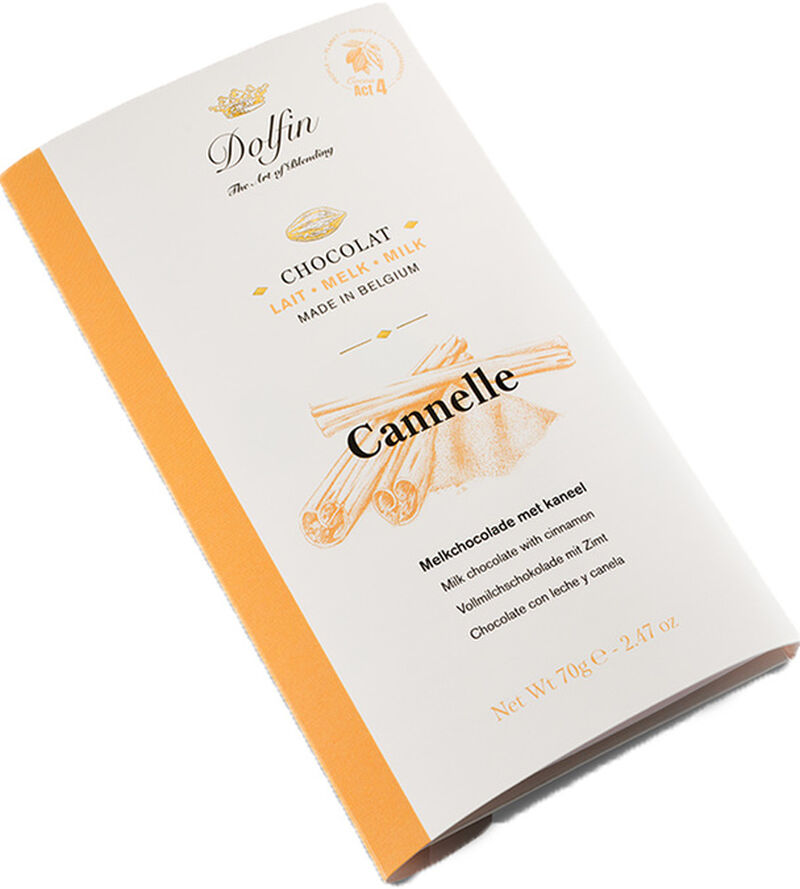 Tablette Chocolat au Lait & Cannelle de Ceylan - 70 g - DOLFIN image number 1