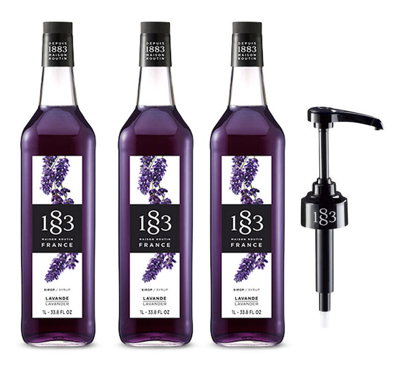 Lot de 3 Sirops 1883 Routin Lavande - Bouteille Plastique - 3x1L image number 0