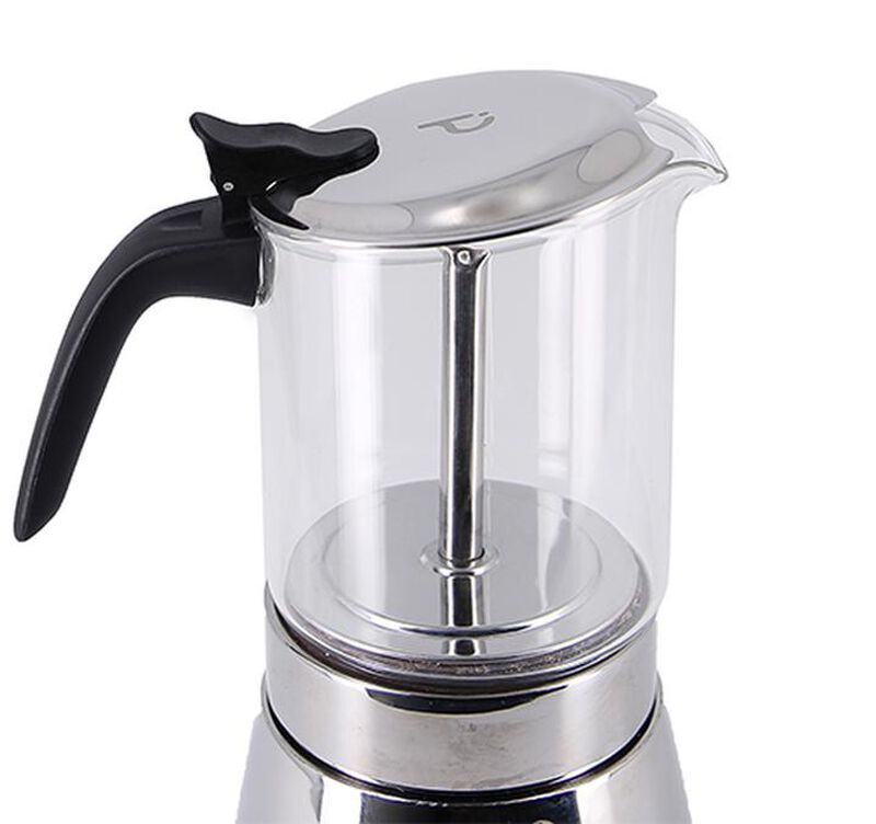 Pylano Moka Pot Kiara in Glass & Stainless Steel - 6 cups image number 7