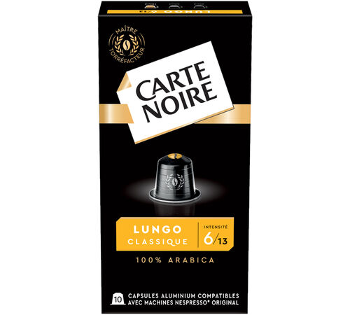 10 capsules compatibles Nespresso* Original Espresso Lungo N&deg;6 - CARTE NOIRE