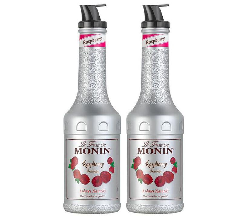 Lot de 2 pur&eacute;es de fruits 1L - Framboise - MONIN image number 0