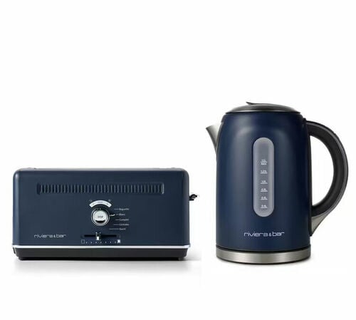 Set Petit-D&eacute;jeuner Grille-Pain Expert QGP668 et Bouilloire MILA BBT578 Bleu - Riviera & Bar