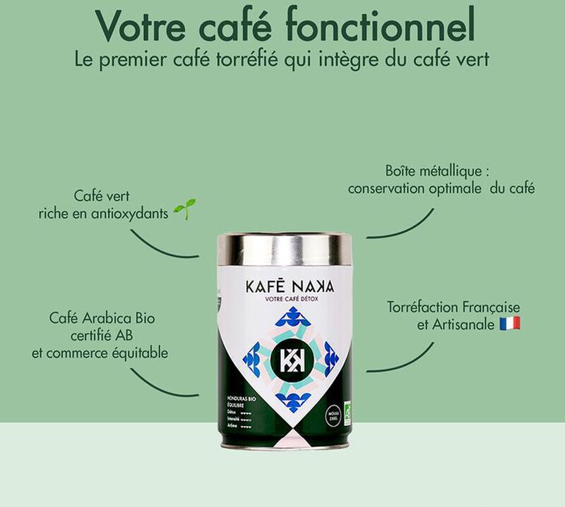Kaf&eacute; Naka - Caff&egrave; macinato - Detox Bio Honduras - Barattolo da 250 g image number 1