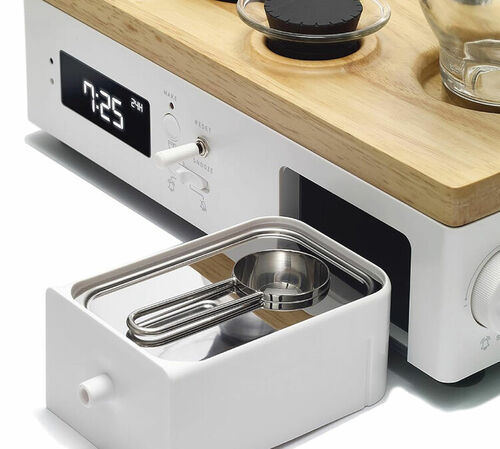 Cafeti&egrave;re programmable JOY RESOLVE Barisieur avec r&eacute;veil - Blanc et bois de noyer image number 1