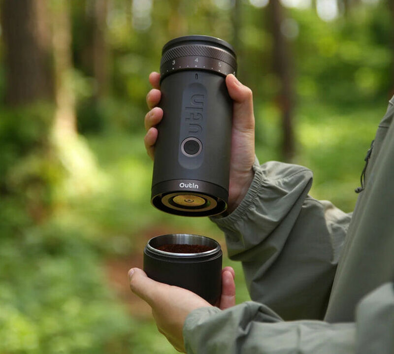 OutIn Fino Portable Electric Coffee Grinder - Tundra Brown image number 8