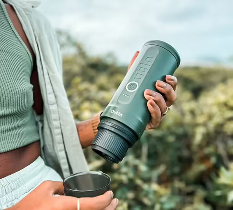 OutIn Nano Portable Espresso Machine - Forest Green image number 1