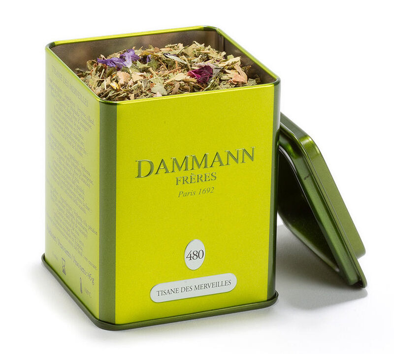 Tisane des Merveilles herbal tea - 45g loose leaf in tin - Dammann Fr&egrave;res image number 1