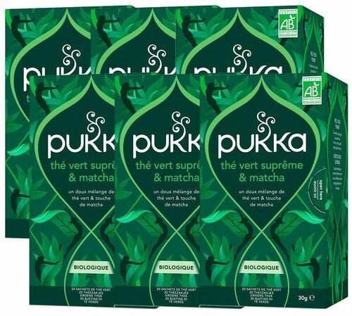 Th&eacute; Vert Matcha Supr&ecirc;me Bio 6 x 20 sachets - PUKKA
