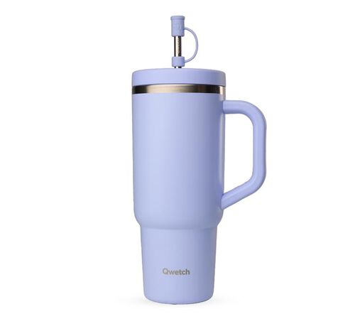 Gourde isotherme avec paille Travel cup glycine - 90 cl - QWETCH