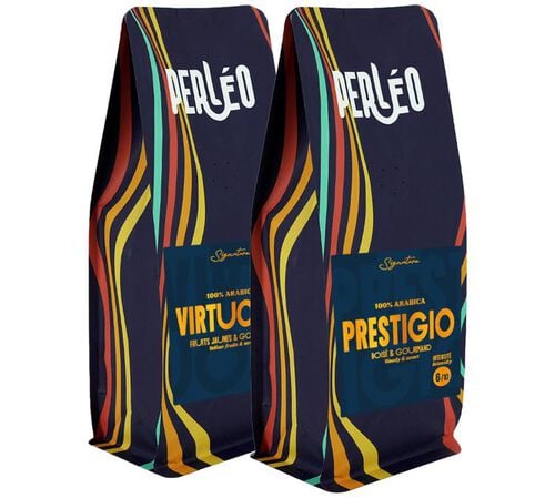 2 x 230 g - Caf&eacute; en grain - Pack duo Signatures Virtuoso et Prestigio - PERL&Eacute;O