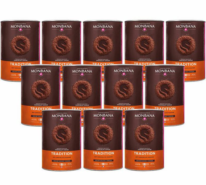 Lot Poudre Chocolat Chaud Tradition 32% Cacao - Vrac 12 x 1 kg - MONBANA image number 0