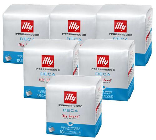 Illy Iperespresso Decaffeinated Pods Classico Roast - 6 x 18