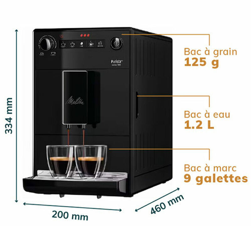 Expresso Broyeur MELITTA Purista&reg; F230-002 Pure Black Exclusive image number 2