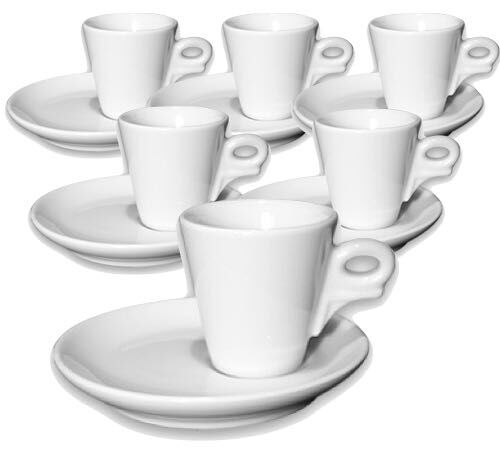 6 tasses expresso et sous-tasses porcelaine 7 cl Giotto - Ancap