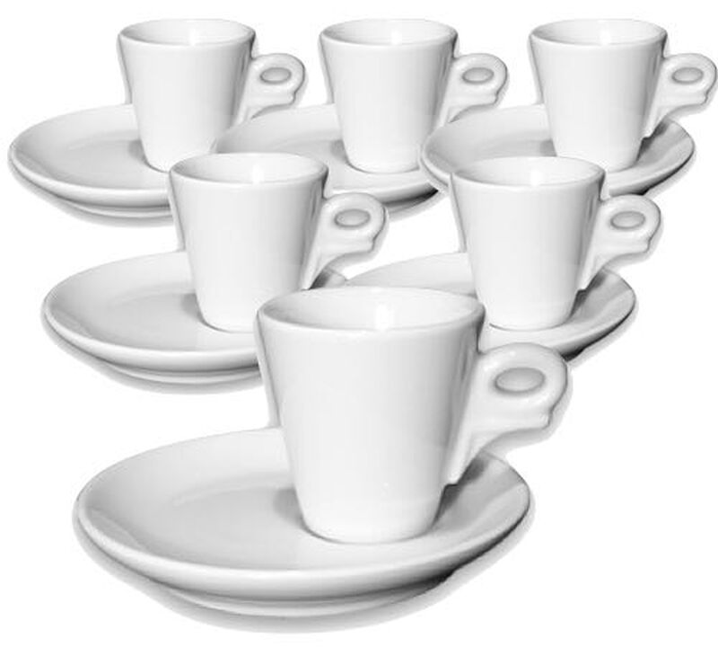 6 tasses expresso et sous-tasses porcelaine 7 cl Giotto - Ancap image number 0