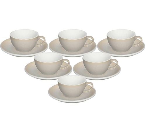6 tasses Cappuccino + 6 sous tasses "Ivory" - 200 ml - Loveramics