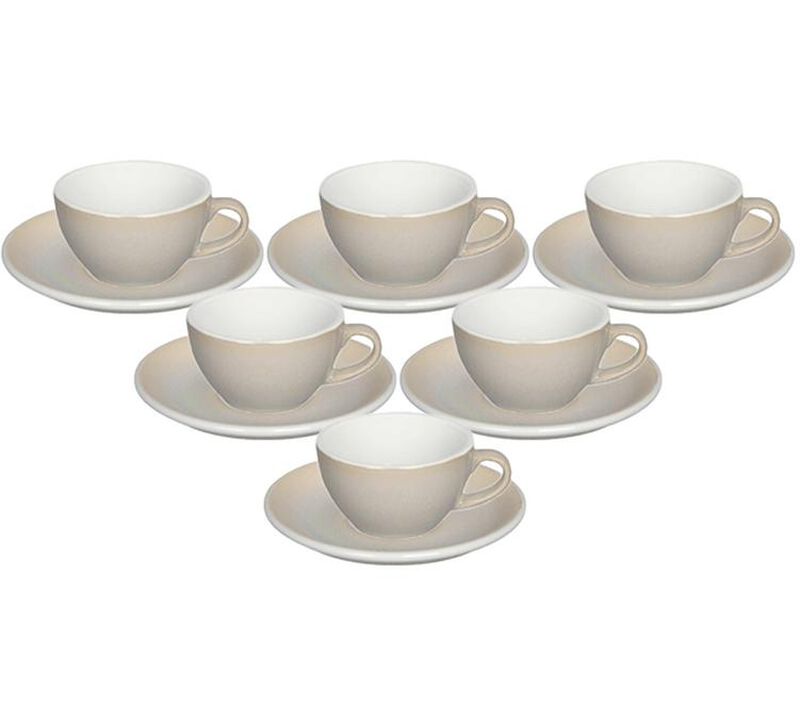 6 tasses Cappuccino + 6 sous tasses "Ivory" - 200 ml - Loveramics image number 0