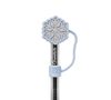 Pastel blue snowflake straw tip for travel cup by Qwetch image number 0