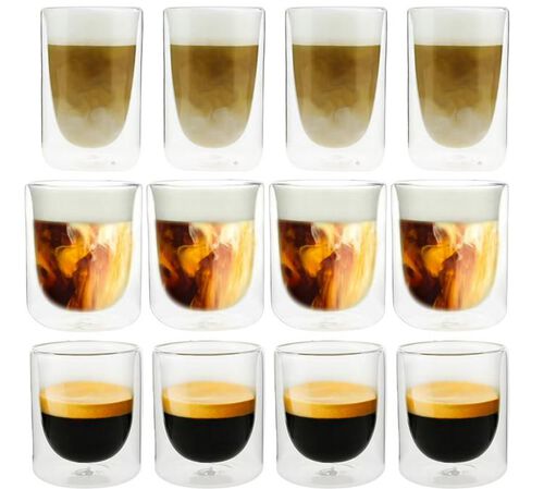 12 Verres double paroi Mila 10 cl, 25 cl, 35 cl - Pylano