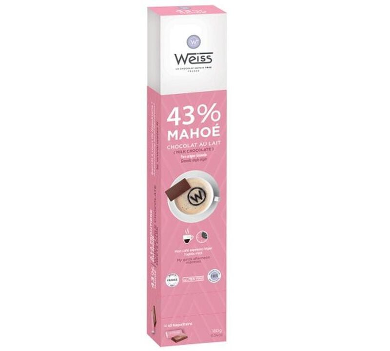 Chocolat au Lait Maho&eacute; 42% - 40 napolitains - MAISON WEISS image number 0