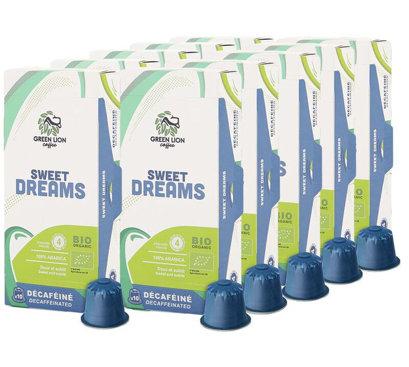100 capsule compatibili Nespresso* Original Sweet Dreams Decaffeinato Bio &ndash; Green Lion Coffee image number 0