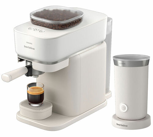 Machine expresso broyeur PHILIPS Baristina BAR303/00 avec mousseur &agrave; lait - Blanc