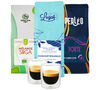 Maxicoffee - Caff&egrave; in chicchi - Confezione scoperta 3 x 250 g con set di 2 bicchieri image number 0