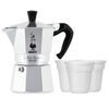 Bialetti - Moka Express 3 tazze + 6 bicchierini da caff&egrave; bianchi 9 cl image number 0