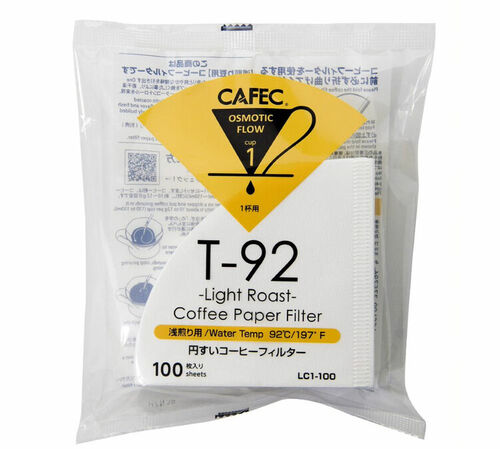 Cafec T92 Light Roast Paper Filter 1 Cup x 100
