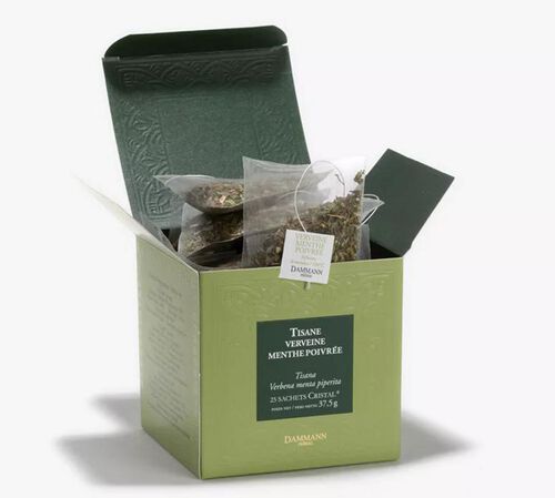 Dammann Fr&egrave;res Verbena Peppermint herbal tea - 25 Cristal&reg; sachets