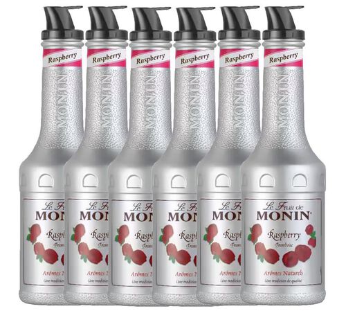 Lot de 6 pur&eacute;es de Fruit de Monin - Framboise - 6 x1 L