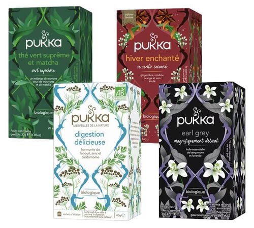 Assortiment D&eacute;couverte Th&eacute;s et Infusions Bio - 4 x 20 sachets - PUKKA