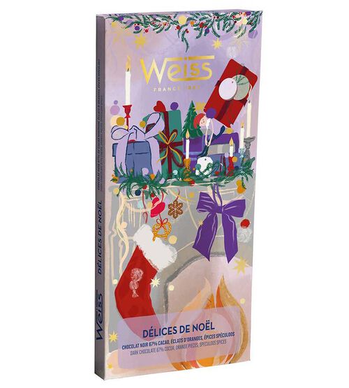 Tablette chocolat noir D&eacute;lice de No&euml;l - 90 g - MAISON WEISS