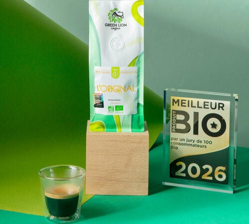 250 g - Caf&eacute; en grain - L'Original - M&eacute;daill&eacute; Meilleur Produit Bio - GREEN LION COFFEE image number 1