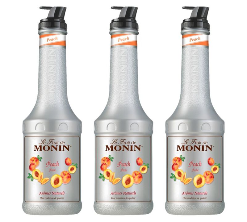 Lot de 3 Pur&eacute;es de Fruit de Monin - P&ecirc;che - 3 x 1L image number 0