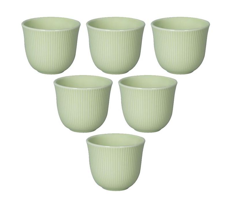 6 Tasses &agrave; caf&eacute; emboss&eacute; 150 ml vert- LOVERAMICS image number 0