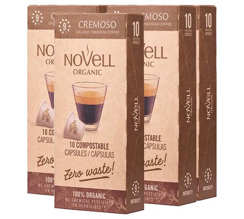 Novell Organic Coffee Pods Cremoso Compostable Capsules x 50