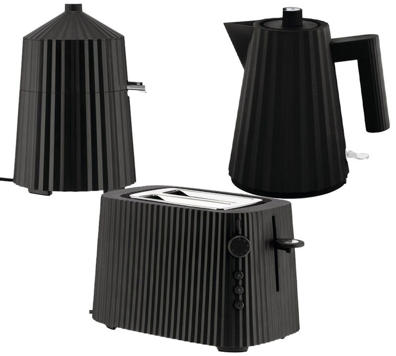 Set Petit-D&eacute;jeuner Gamme Pliss&eacute; Noir ALESSI image number 0