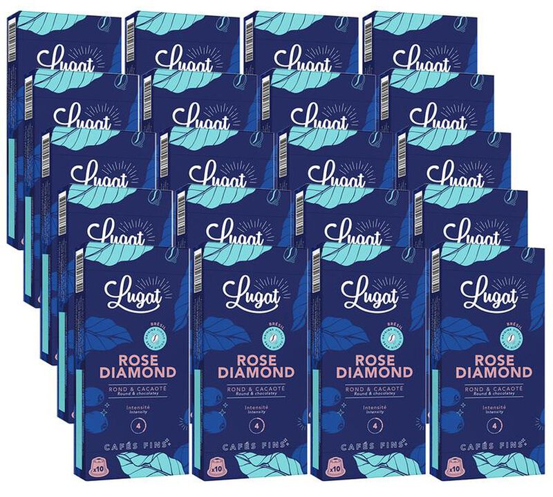 200 capsules compatibles Nespresso* Original Rose Diamond - CAF&Eacute;S LUGAT image number 0