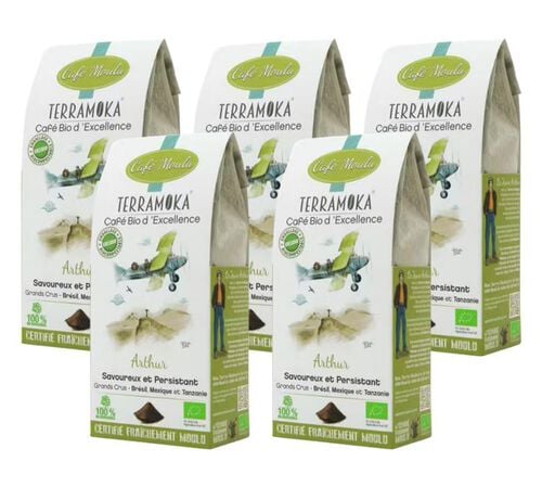 1.25 Kg Caf&eacute; moulu Bio Arthur Arabica/robusta - TerraMoka