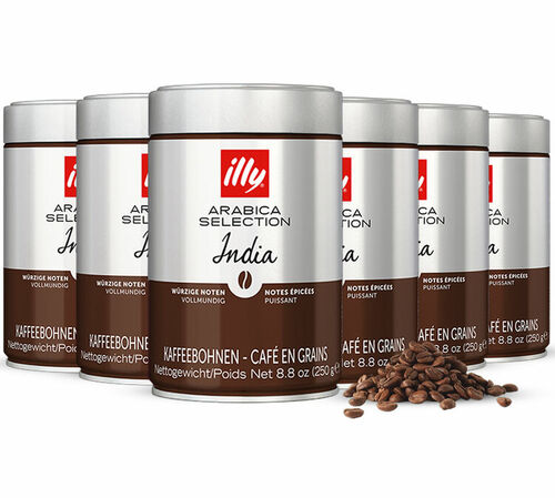 Illy Coffee Beans India Selection 100% Arabica - 6 x 250g