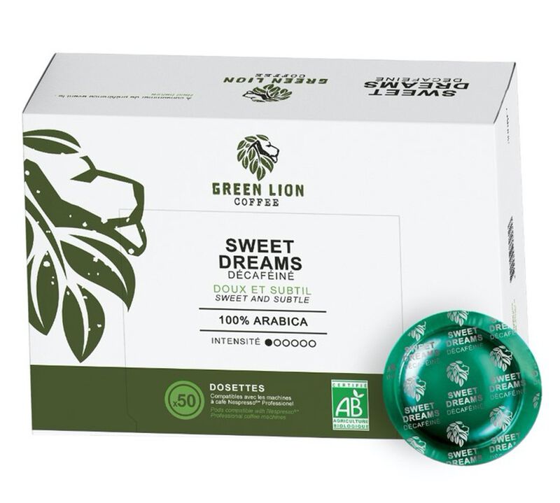 50 Nespresso* Pro Compatible Capsules Sweet Blend Decaf Organic &ndash; GREEN LION COFFEE image number 0
