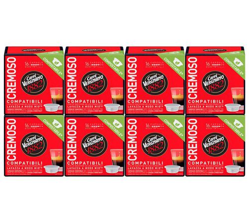 128 Capsules compostables compatibles A Modo Mio Lavazza Cremoso - CAFFE VERGNANO
