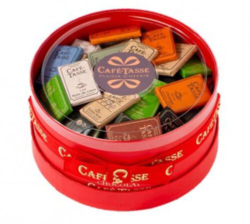 Caf&eacute;-Tasse Red Hat Box 100 Assorted Mini Chocolate Bars