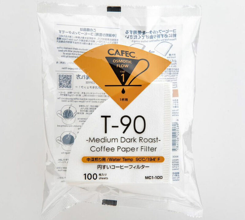 Cafec T90 Medium-Dark Roast Paper Filter 1 Cup x 100 image number 0
