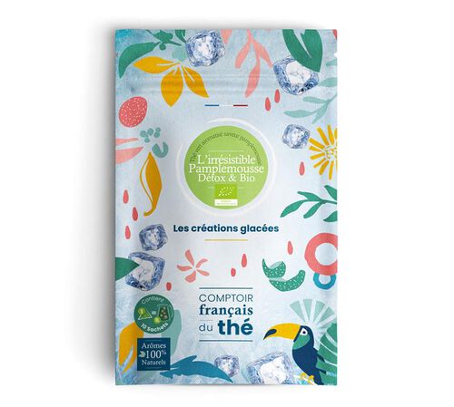 Th&eacute; Glac&eacute; l'Irr&eacute;sistible Pamplemousse D&eacute;tox Bio - 10 sachets - COMPTOIR FRAN&Ccedil;AIS DU TH&Eacute;